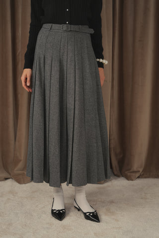 ceremony pleated herringbone skirt