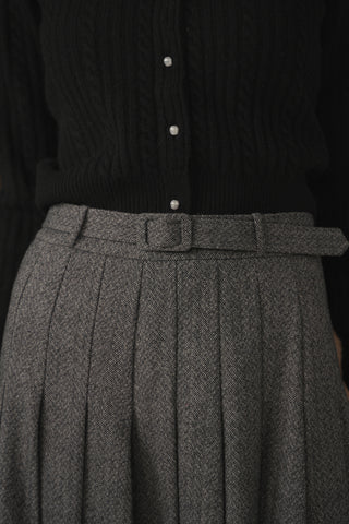 ceremony pleated herringbone skirt