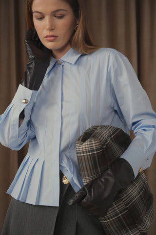 ceremony cotton pleated blouse