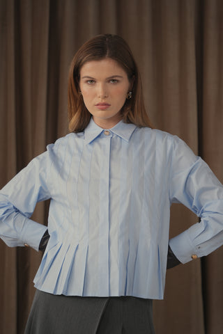 ceremony cotton pleated blouse