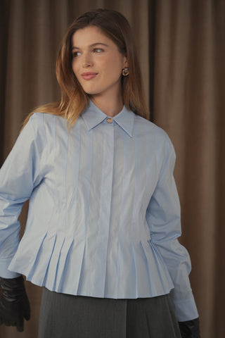 ceremony cotton pleated blouse