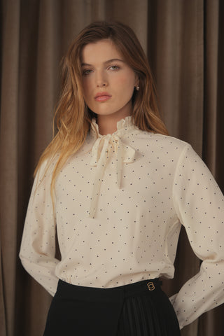 ceremony rufflie tie collar blouse