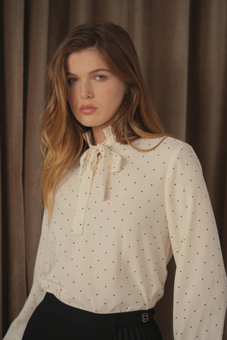 ceremony rufflie tie collar blouse