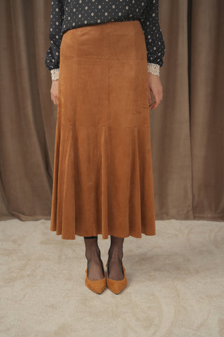 ceremony godet suede skirt