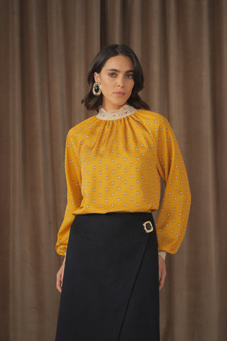 ceremony crochet collar blouse