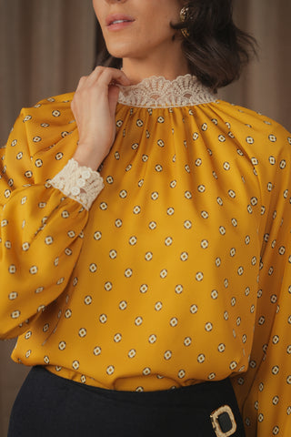 ceremony crochet collar blouse