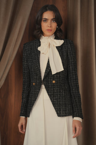 ceremony tweed double breasted blazer