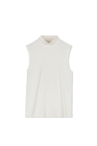 Point Jersey Rib Sleeveless Turtleneck
