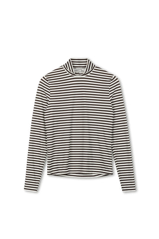 Point Printed Mock Neck Top