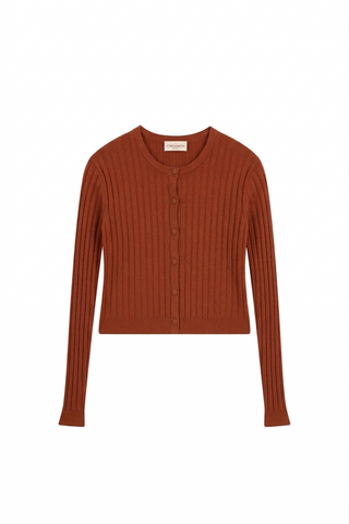 Cinnamon Ribbed Cardi
