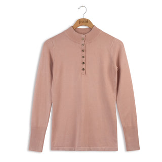 Point knits mock henley