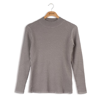 Point cable knit mock