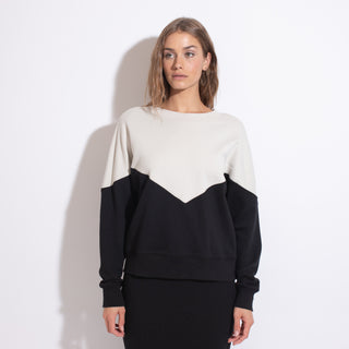 Point sweats colorblock top