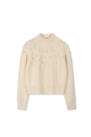 KM Pom Pom Fairisle Turtleneck Sweater