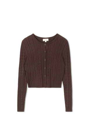 Cinnamon Chunky Braided Cable Cardi