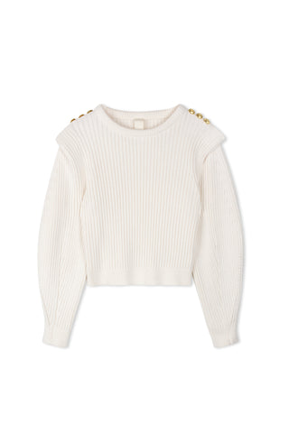 KM Shoulder Detail Striped Sweater