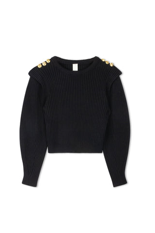 KM Shoulder Detail Striped Sweater