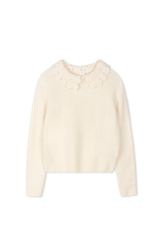 KM Crochet Collar Sweater