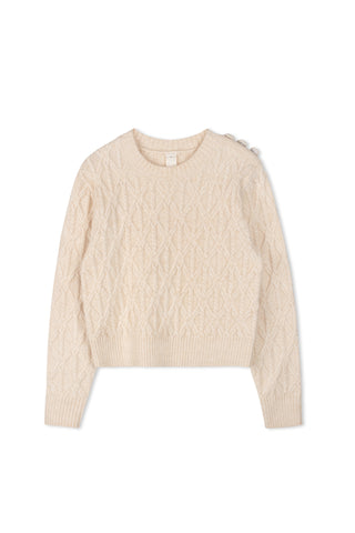 KM Diamond Cable Pullover Sweater