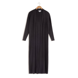 Point rib knit maxi cardigan