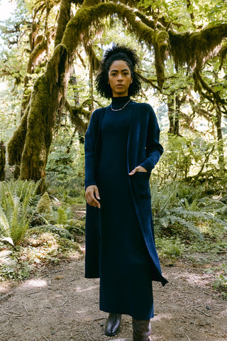 point a-line mock neck maxi