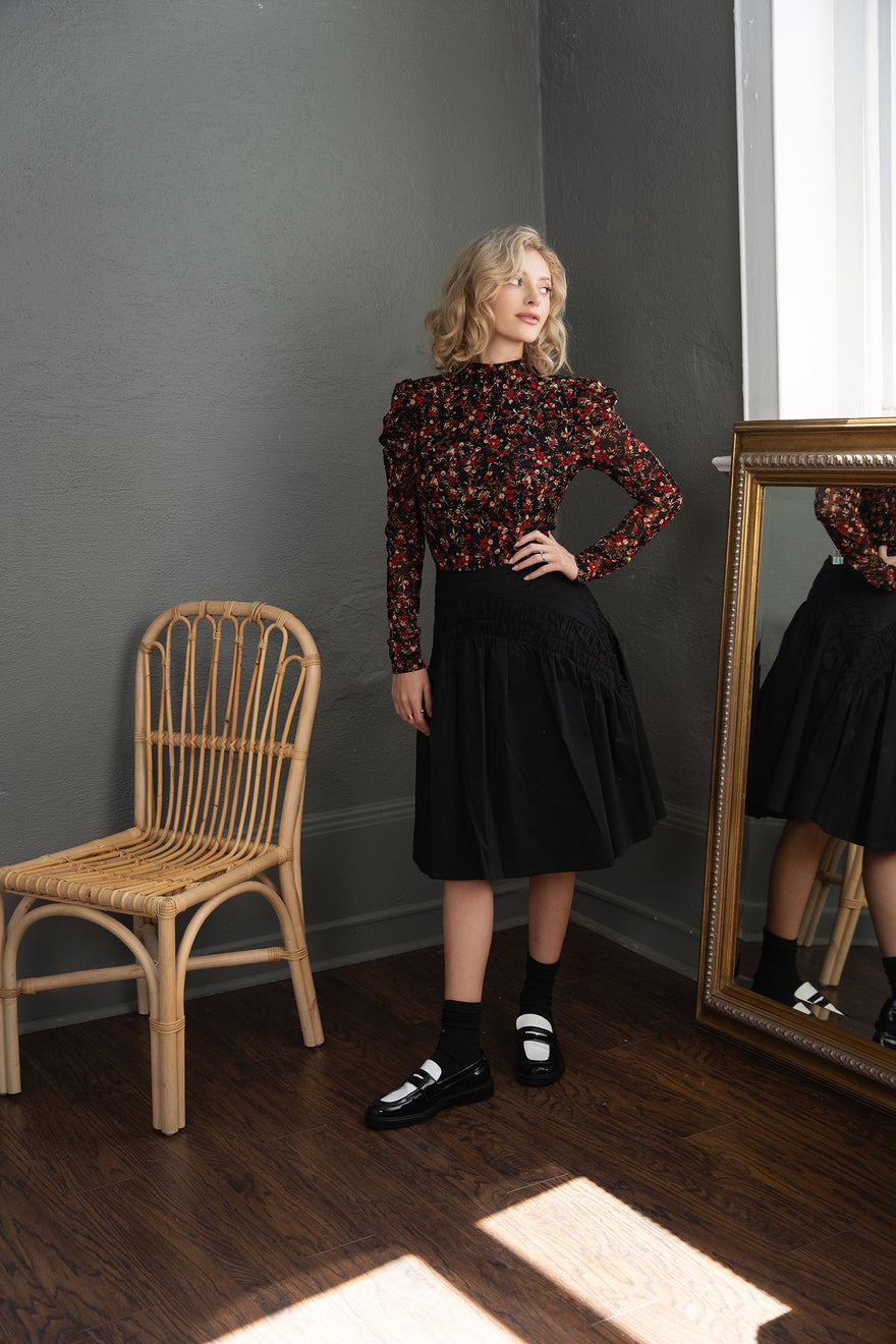 OFD mockneck mesh top