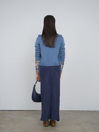 Point Fine Knit Ruffle Cardi