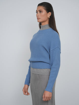 Point Chunky Knit Crew Sweater