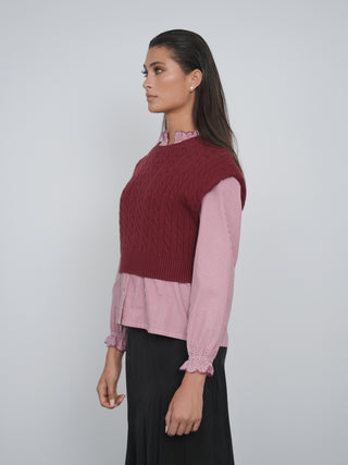 Point Cable Knit Vest