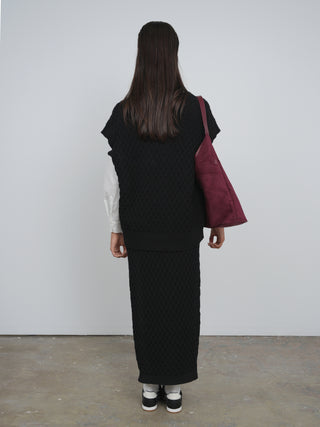 Point Straight Knit Maxi Skirt