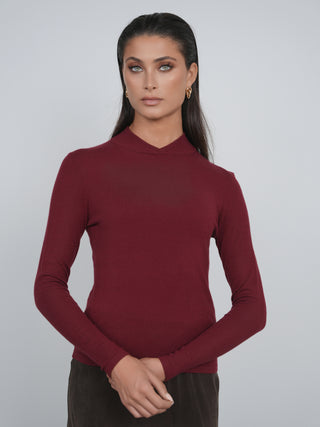 Point Knit Mandarin Top