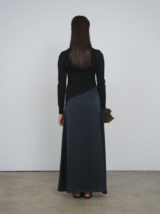 Point Mixed Turtleneck Dress