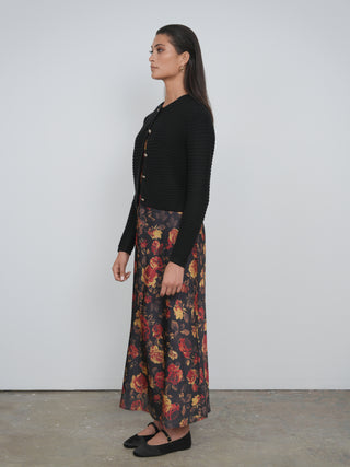 Point Satin Straight Slip Dress