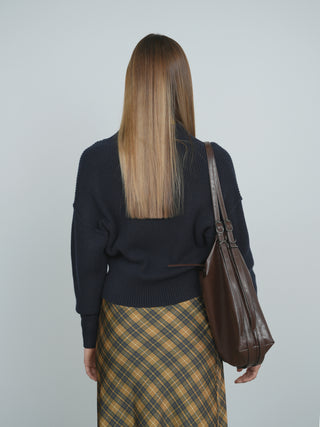 Point Chunky Knit V-neck Sweater