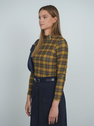 Point Printed Mock Neck Top