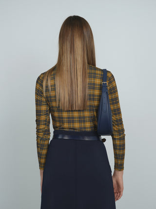 Point Printed Mock Neck Top