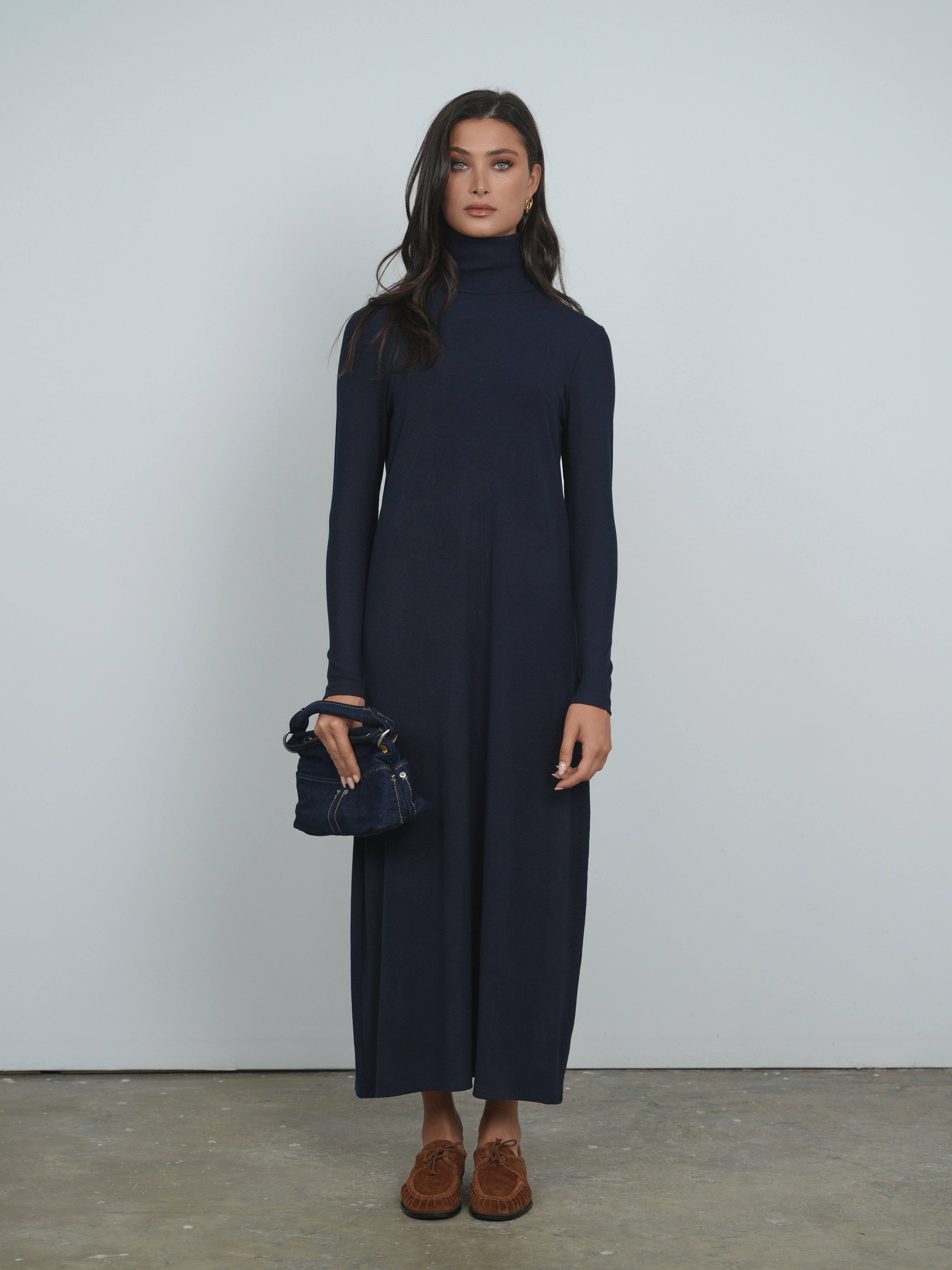 Point A-line Turtleneck Dress The Gallery Collection Point A-line Turtleneck Dress The Gallery Collection