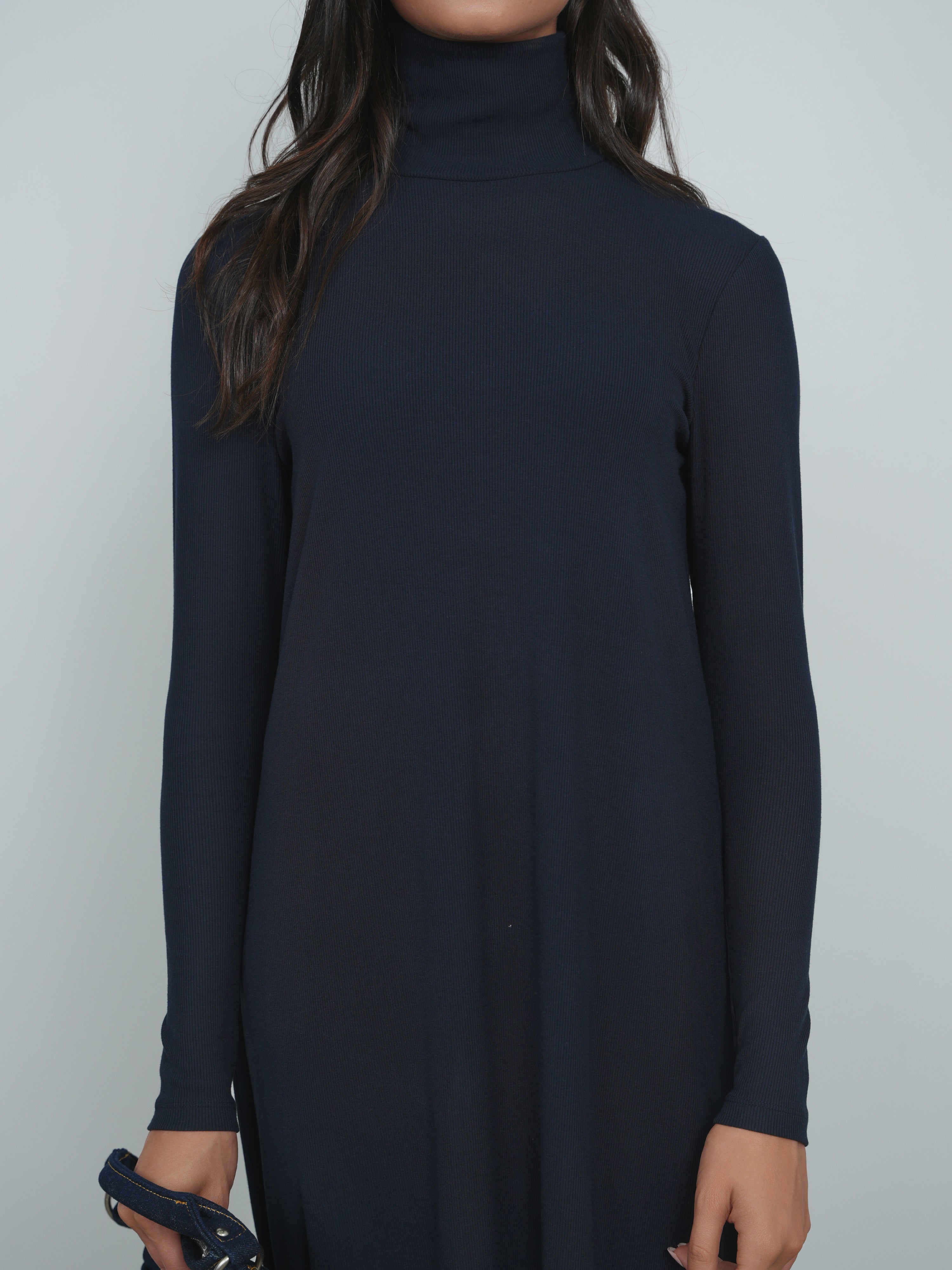 Point A-line Turtleneck Dress The Gallery Collection Point A-line Turtleneck Dress The Gallery Collection