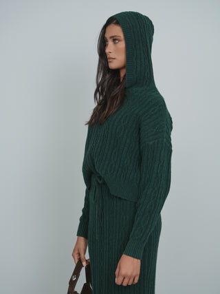 Point Brushed Cable Hoodie