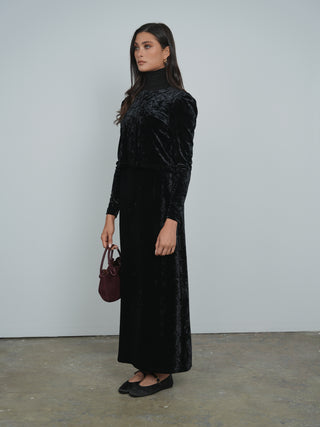 Point Velvet Straight Skirt