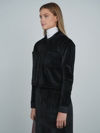 Point Ribbed Velour Jacket
