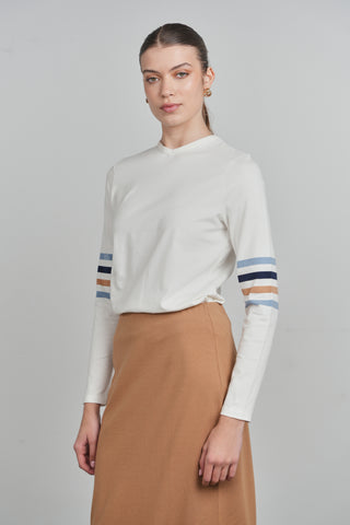 Point Sleeve Stripe Tee