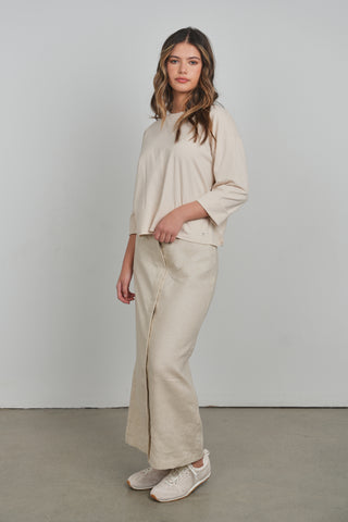 POINT LINEN COLUMN SKIRT