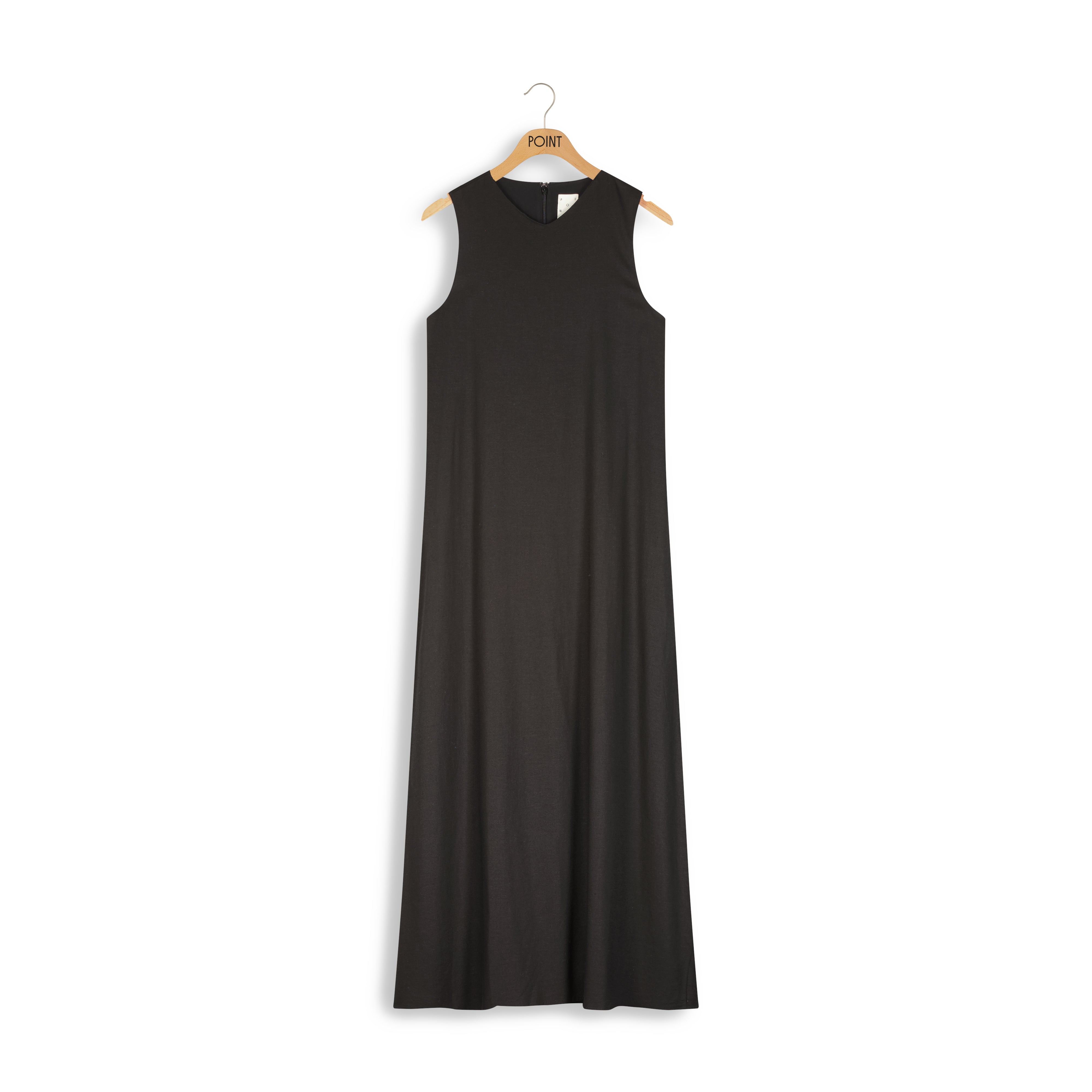 Point Vneck Maxi Dress, XXL / Black