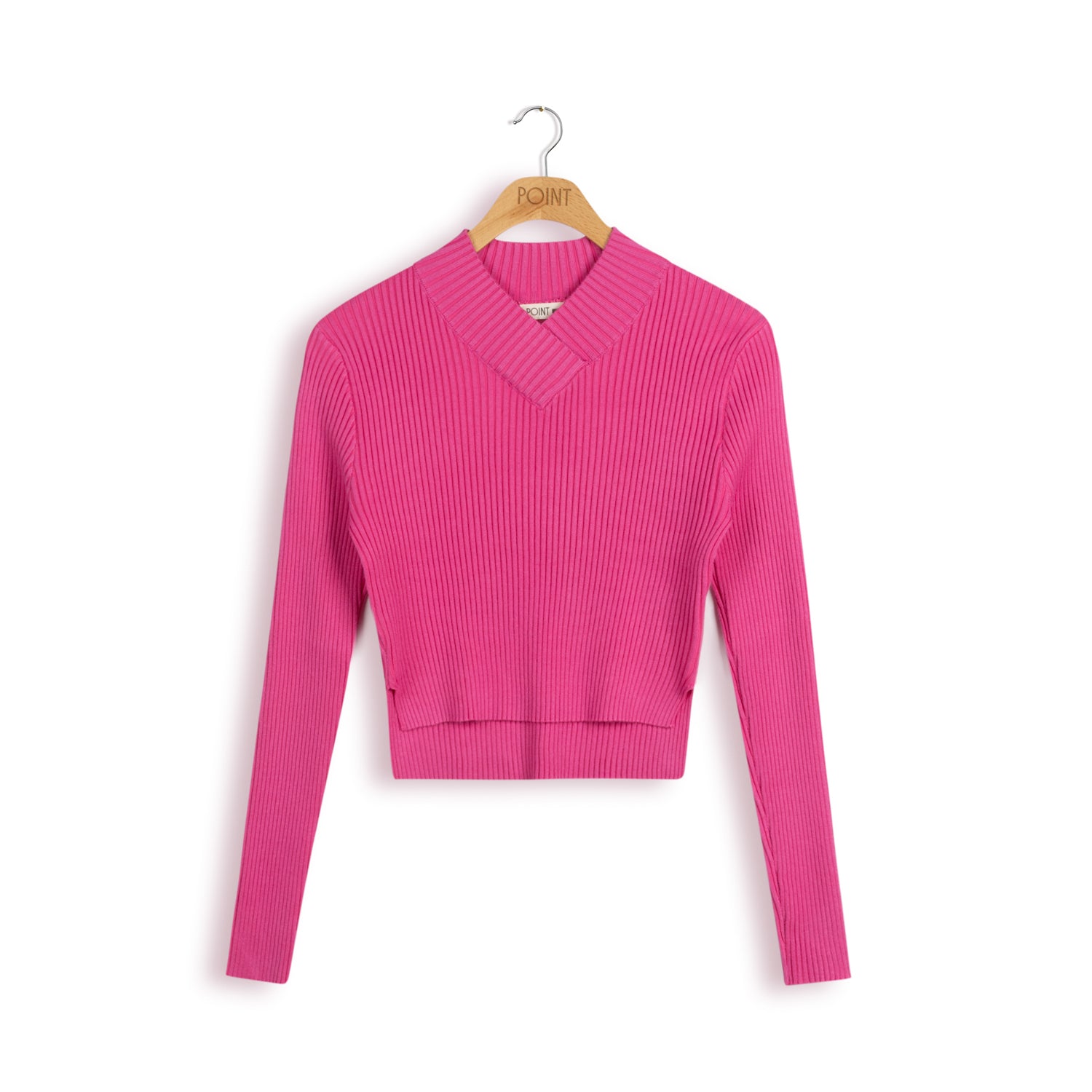 point vneck cropped sweater – The Gallery Collection