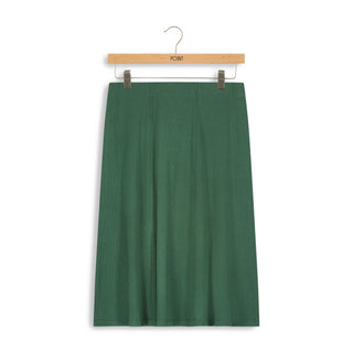 point ribbed knee length panel skirt