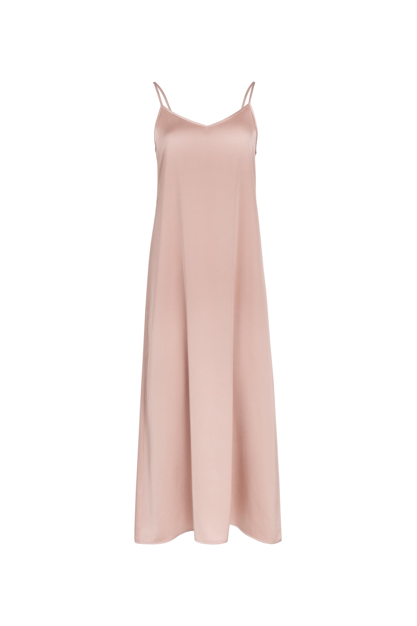 Point Satin A-Line Slip Dress The Gallery Collection Point Satin A-Line Slip Dress The Gallery Collection
