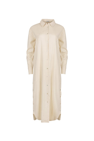 Point Linen Shirt Dress