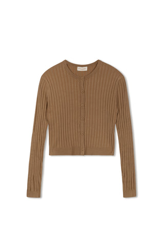 Cinnamon Ribbed Cardi