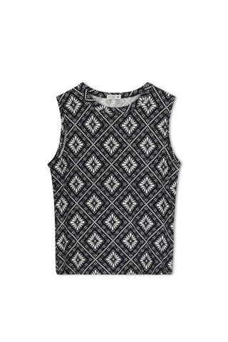 POINT PRINTED CREW NECK TANK
